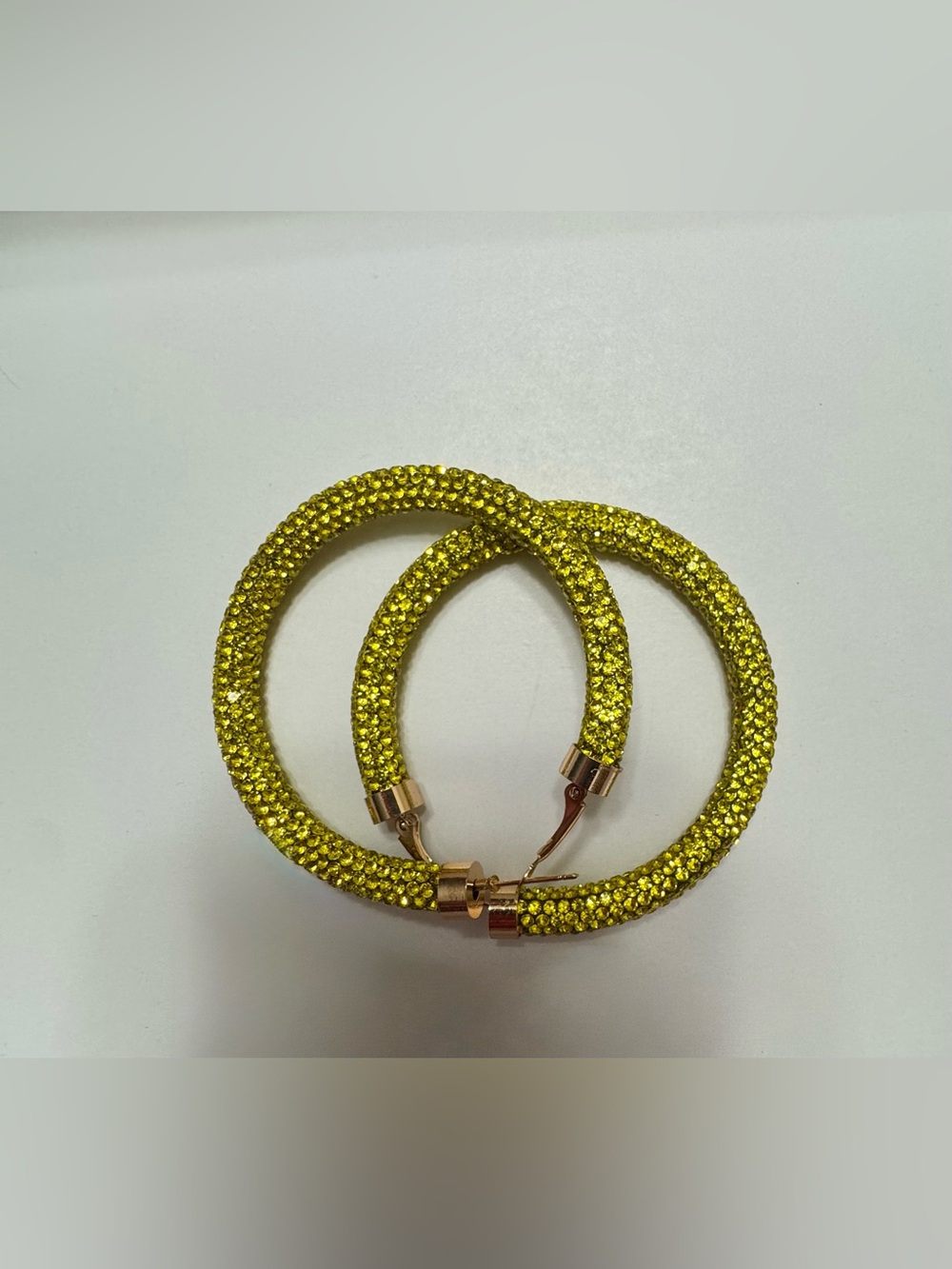 GoldengreenCrystal Hoop Earrings - Women's Sparkle Hoops